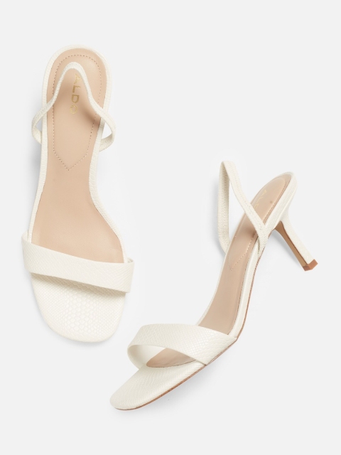 

ALDO Women White Solid Kitten Heels