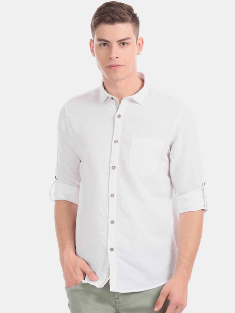 

Cherokee Men White Regular Fit Solid Casual Shirt