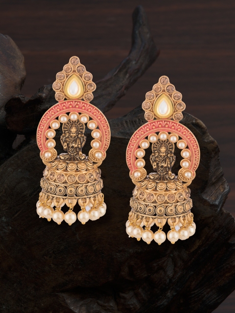 

E2O Gold-Plated & Pink Temple Classic Jhumkas