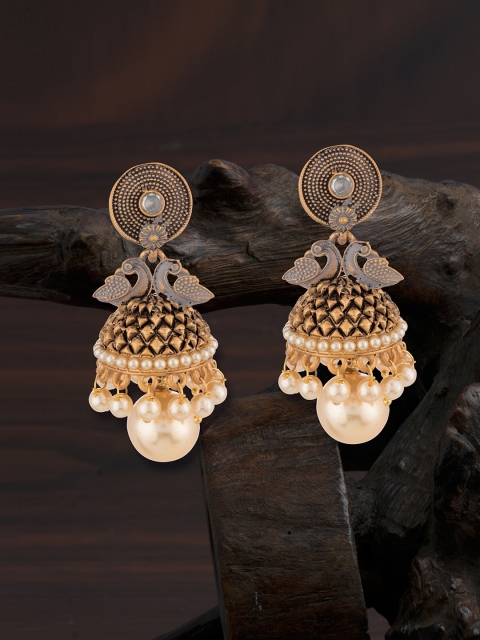 

E2O Blue & Gold-Plated Dome Shaped Jhumkas