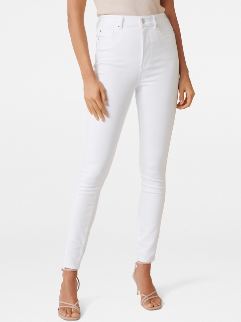 

Forever New Women White Skinny Fit High-Rise Clean Look Stretchable Jeans