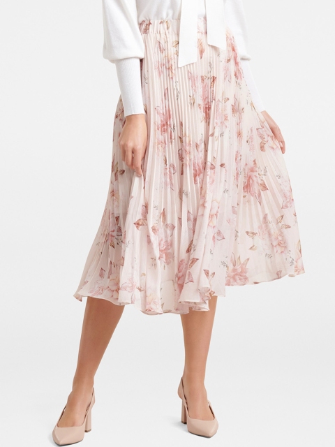 

Forever New Women Pink Printed Flared Skirt