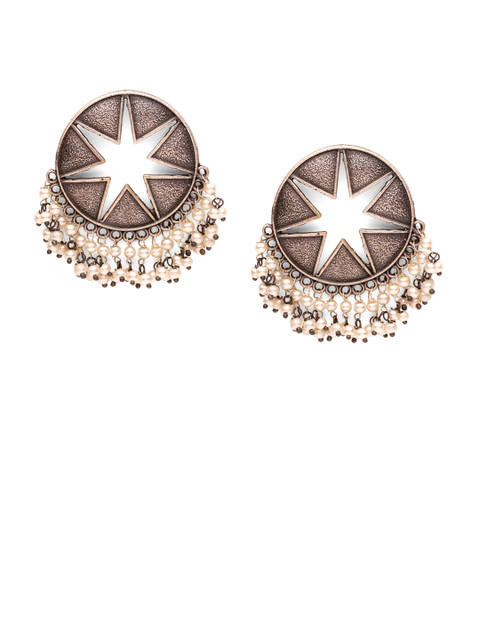 

Fabstreet Mauve Silver-Plated Star Shaped Drop Earrings
