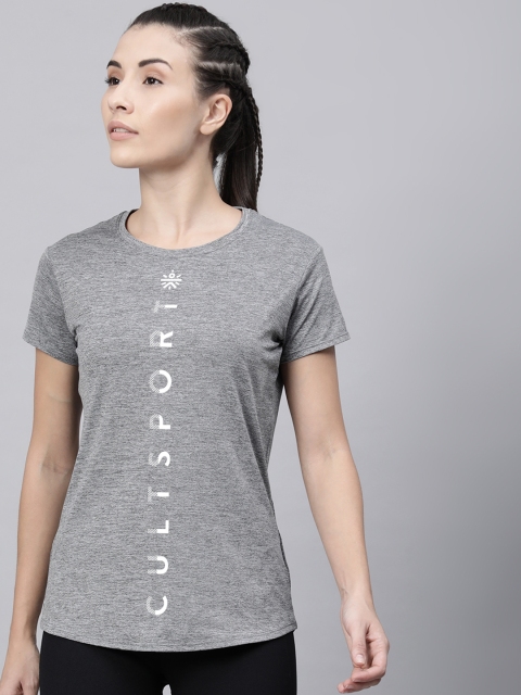 

Cultsport Women Grey Printed Round Neck T-shirt