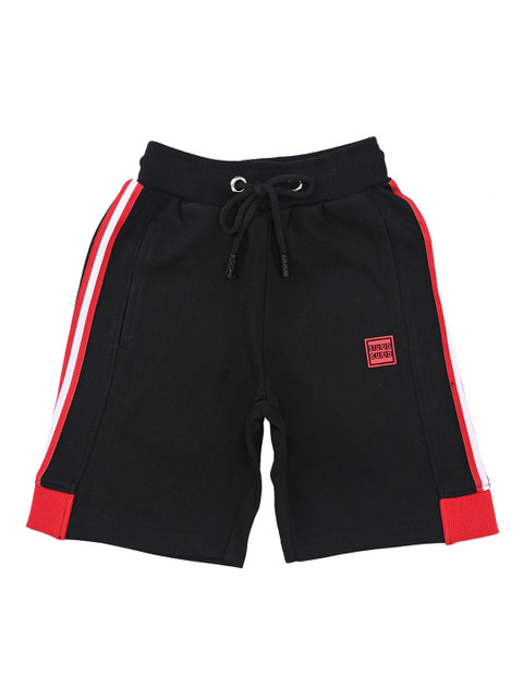 

Stupid Cupid Boys Black Solid Regular Shorts