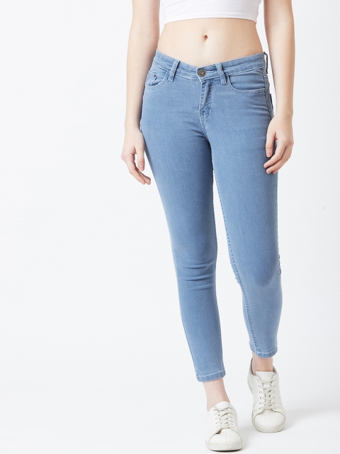 

The Dry State Women Blue Slim Fit Mid-Rise Clean Look Jeans