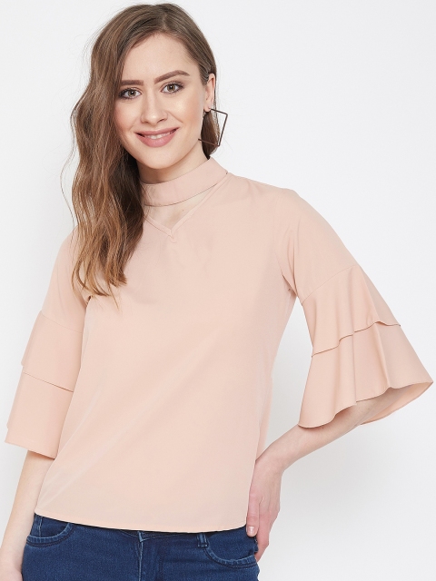 

CHROME & CORAL Women Peach-Coloured Solid Top