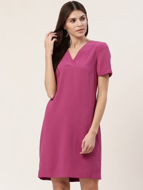 

Marks & Spencer Women Magenta Solid A-Line Dress