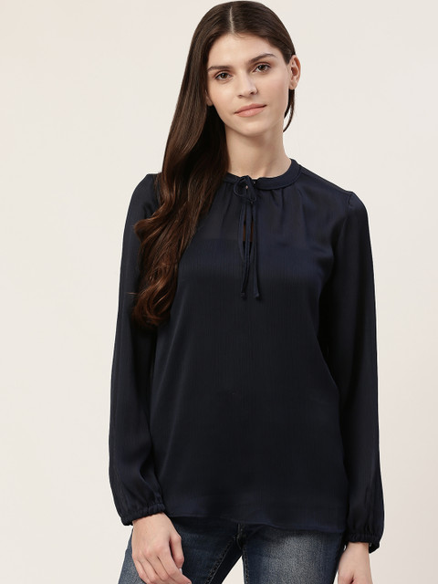 

Marks & Spencer Women Navy Blue Solid Top
