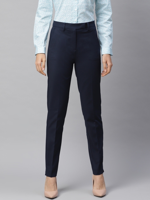 

Marks & Spencer Women Navy Blue Slim Fit Solid Formal Trousers