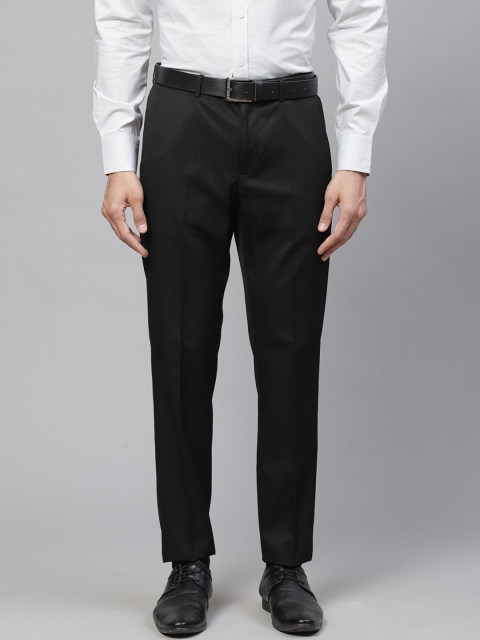 

Marks & Spencer Men Black Slim Fit Solid Formal Trousers