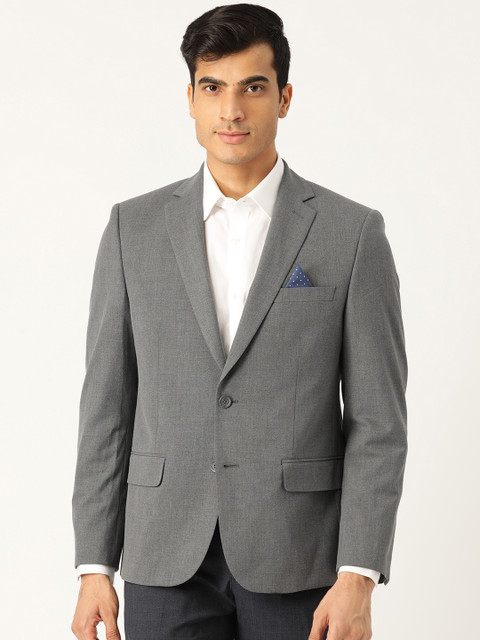 

Marks & Spencer Men Grey Slim Fit Solid Single-Breasted Formal Blazer