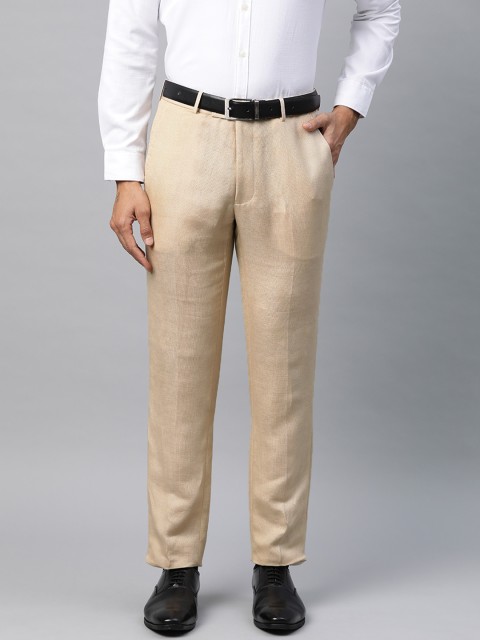 

Marks & Spencer Men Beige Slim Fit Solid Formal Trousers