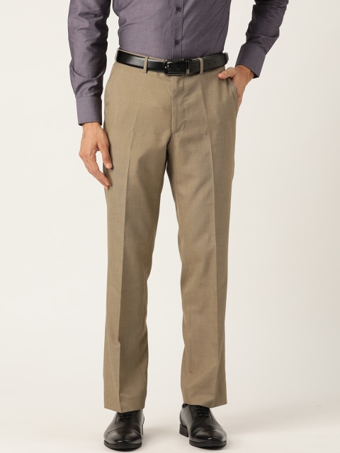 

Marks & Spencer Men Khaki Regular Fit Solid Formal Trousers
