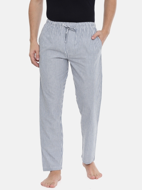 

Joven Men Blue & White Striped Lounge Pants