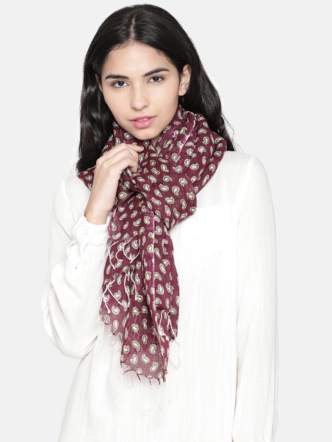

Linen Club Women Maroon & Off-White Printed Stole