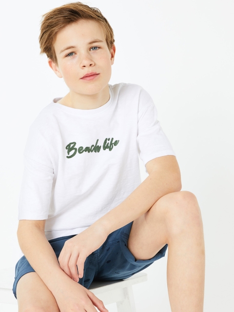 

Marks & Spencer Boys White & Green Printed Round Neck T-shirt