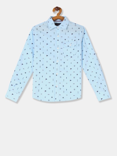 

Cherokee Boys Blue Regular Fit Printed Casual Shirt