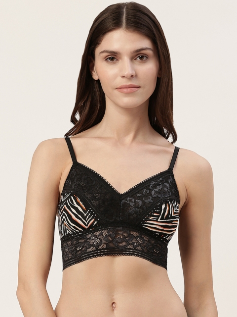 

Marks & Spencer Women Black Printed Bralette Top