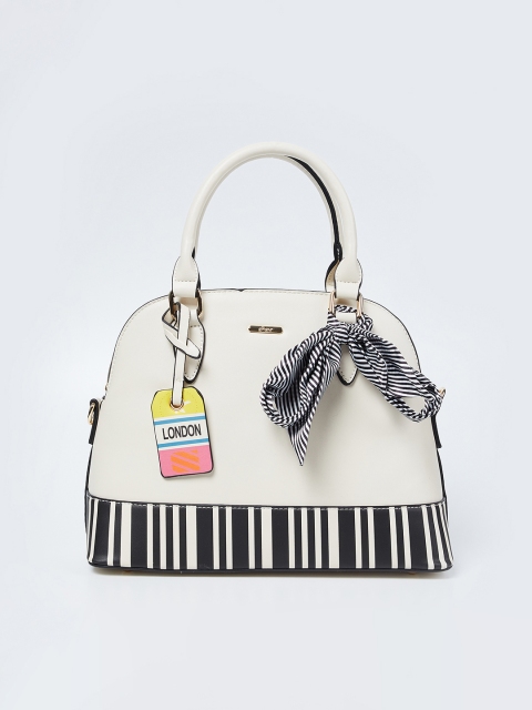 

Ginger by Lifestyle Off-White Striped Handheld Bag
