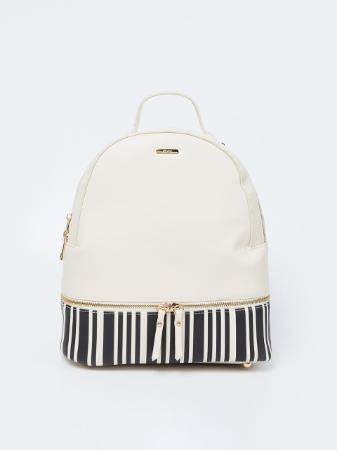 

Ginger by Lifestyle Women Off-White & Black Striped Backpack