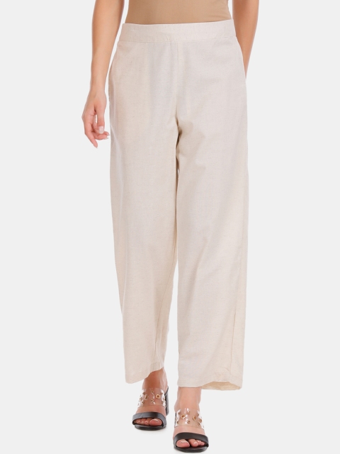 

Karigari Women Beige Solid Palazzos