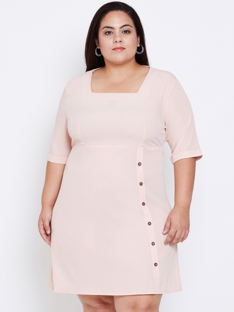 

Oxolloxo Women Peach-Coloured Solid Sheath Dress