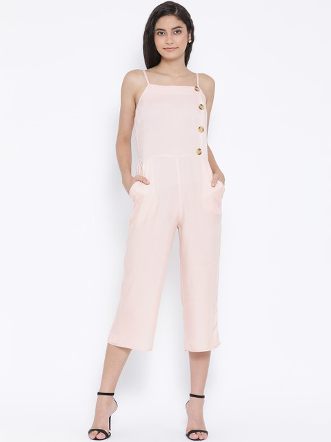 

Oxolloxo Women Pink Solid Basic Jumpsuit