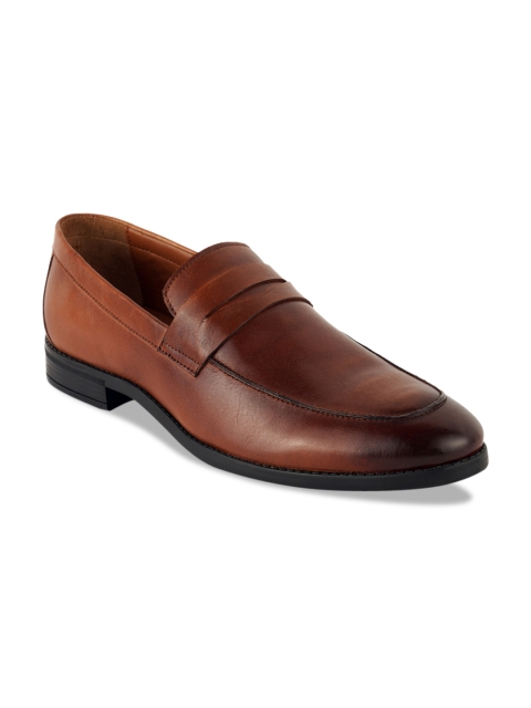 

Aditi Wasan Men Brown Solid Genuine Leather Formal Penny Loafers