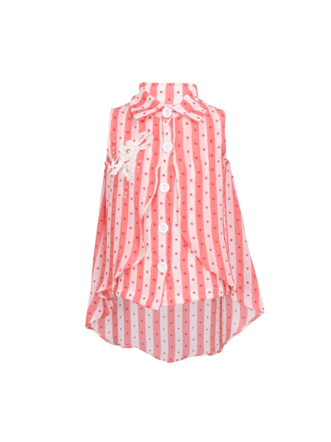 

CUTECUMBER Girls Red Striped Shirt Style Top