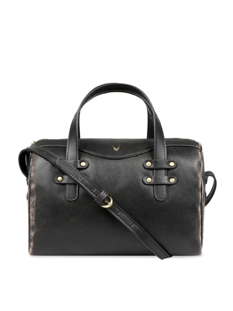 

Hidesign Black Solid Leather Handheld Bag