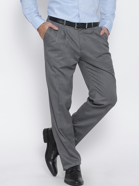 

Blackberrys Grey Melange Sharp Fit Formal Trousers
