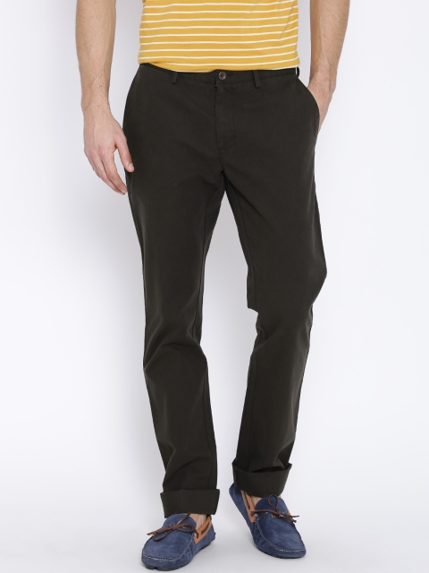 

Blackberrys Olive Brown Sharp Fit Casual Trousers