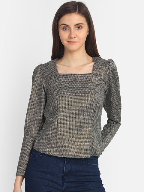 

COVER STORY Women Grey Printed Top
