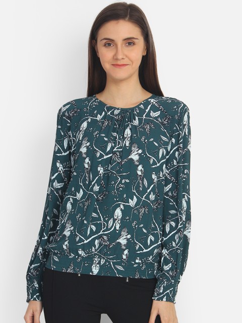 

COVER STORY Women Green Printed Top