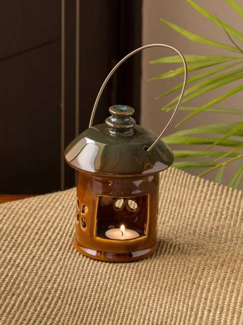 

ExclusiveLane Brown Ceramic Table Tea-Light Holder