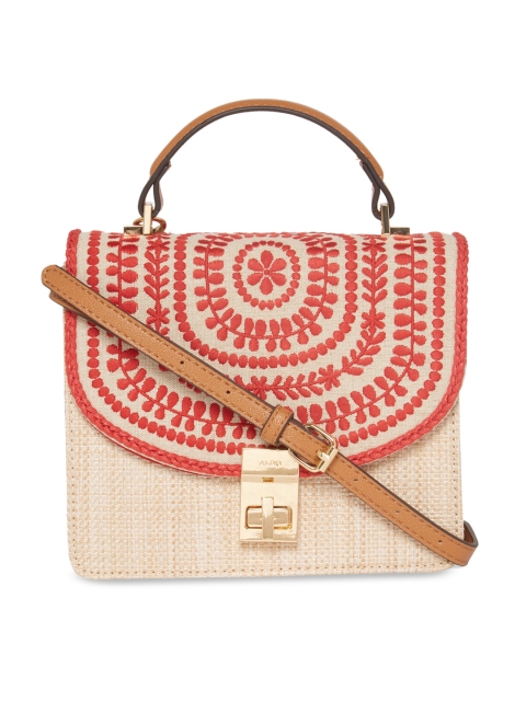 

ALDO Red & Beige Self Design Sling Bag