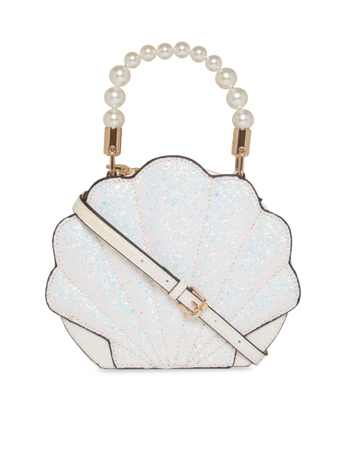 

ALDO White Embellished Handheld Bag
