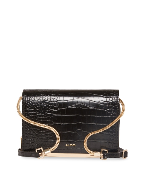 

ALDO Black Animal Skin Textured Sling Bag