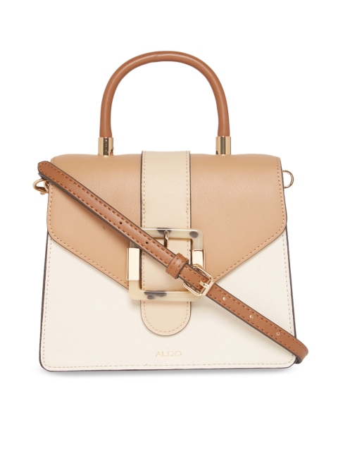 

ALDO Beige & Cream-Coloured Colourblocked Handheld Bag