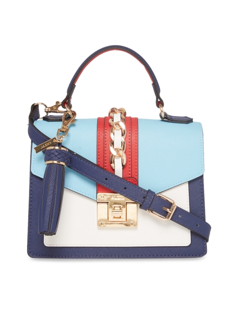 

ALDO Blue & White Colourblocked Handheld Bag