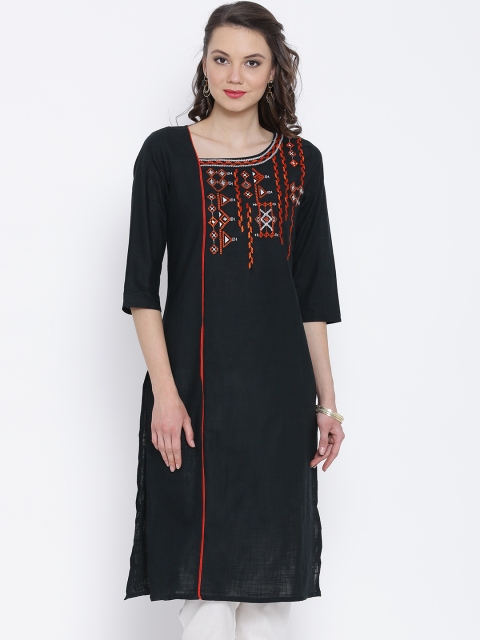 

Aurelia Black Embroidered Kurta
