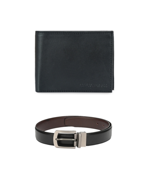 

Calvadoss Men Black & Brown Premium Belt & Wallet Gift Set