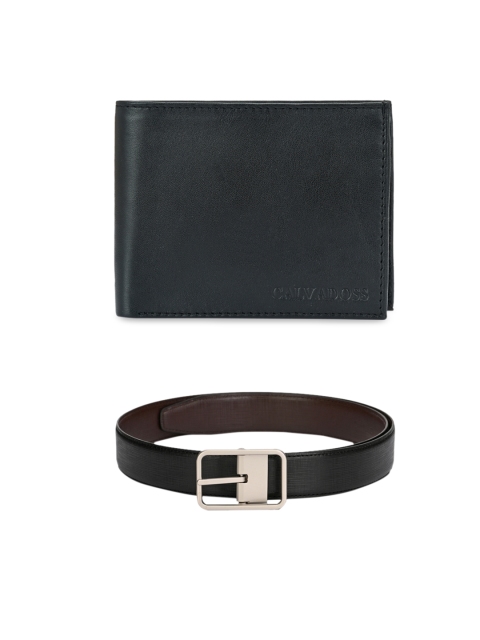 

Calvadoss Men Belt & Wallet Accessory Gift Set, Black