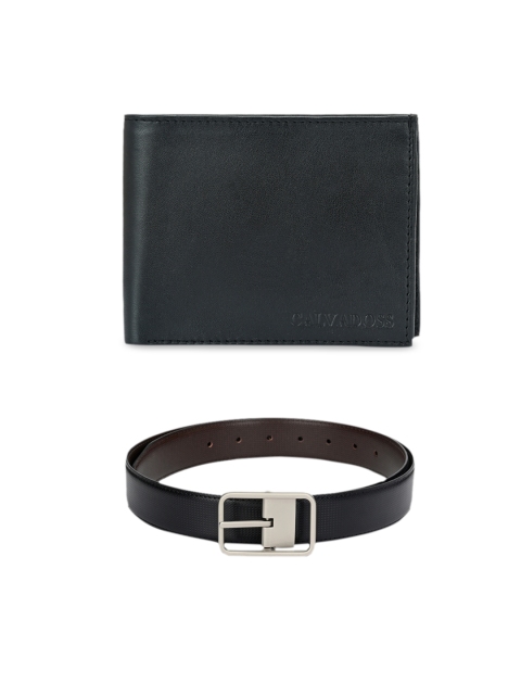 

Calvadoss Men Belt & Wallet Accessory Gift Set, Black
