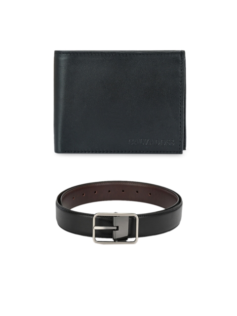 

Calvadoss Men Belt & Wallet Accessory Gift Set, Black