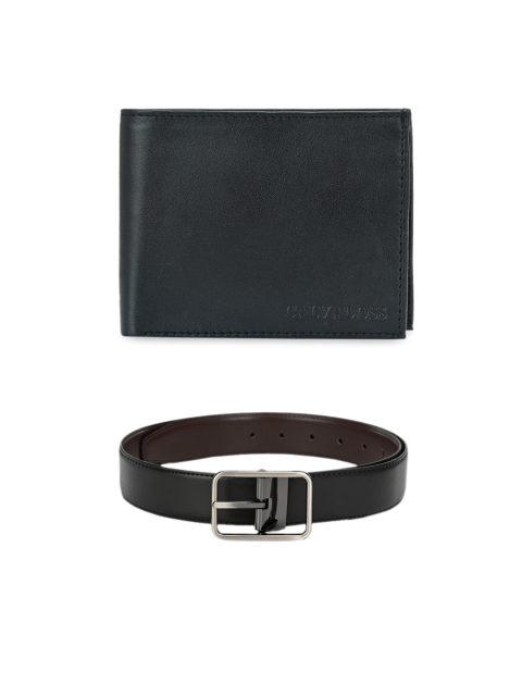 

Calvadoss Men Belt & Wallet Accessory Gift Set, Black