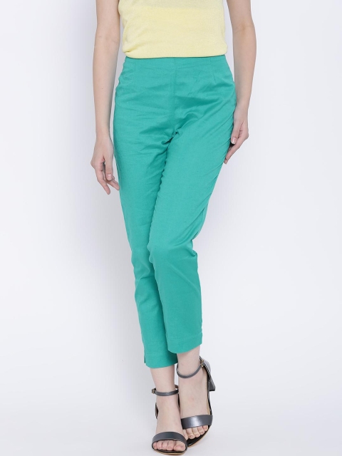 

Aurelia Sea Green Ankle-Length Casual Trousers
