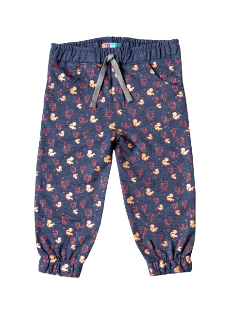 

Kid Studio Girls Blue & Red Squirrel Printed Joggers