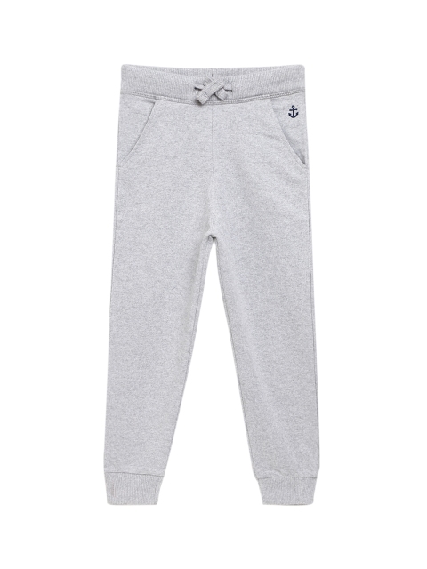 

Campana Boys Grey Melange Solid Slim Fit Joggers